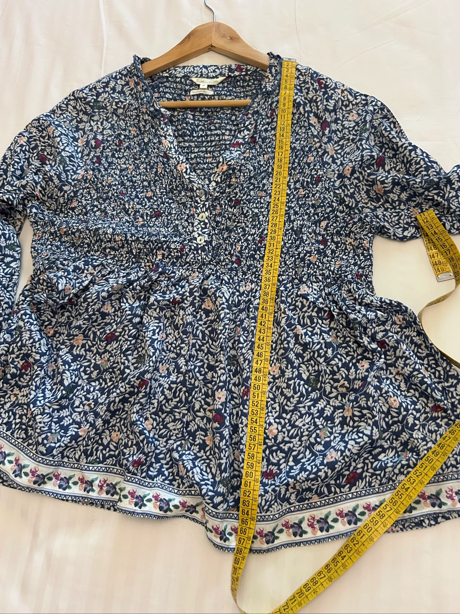 Blusa vintage estilo boêmio de flores tamanho M – photo 7